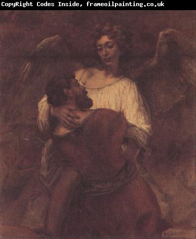 REMBRANDT Harmenszoon van Rijn Facob wrestling with the angel (mk33)
